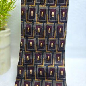 VINTAGE FACETS TIE JEWEL TONES IN GEOMETRIC PATTERN NWT MENS